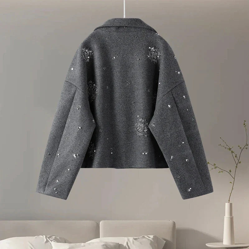 Embroidered Wool-Blend Coat
