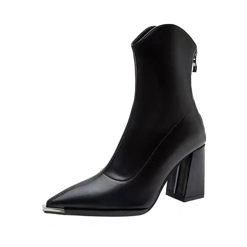 Emily Pointed-Toe Leather Boots