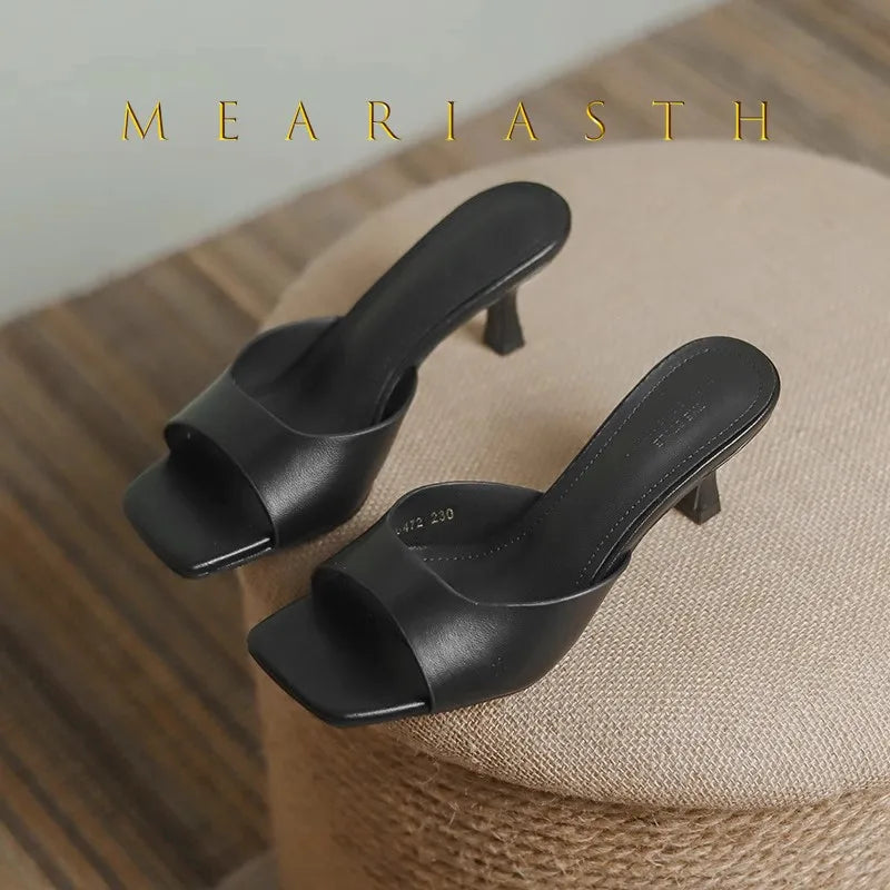 Square-Toe Stiletto Sandals