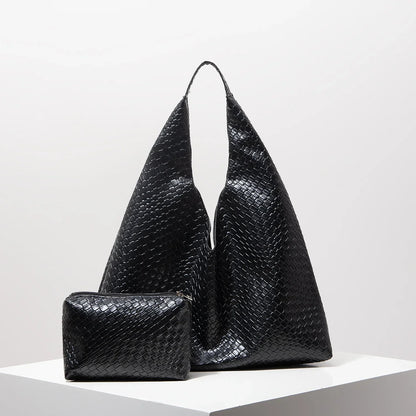 Woven Tote Bag with Matching Wallet