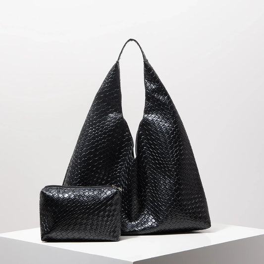 Woven Tote Bag with Matching Wallet