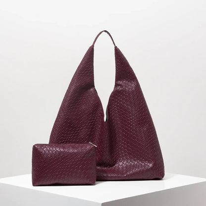 Woven Tote Bag with Matching Wallet