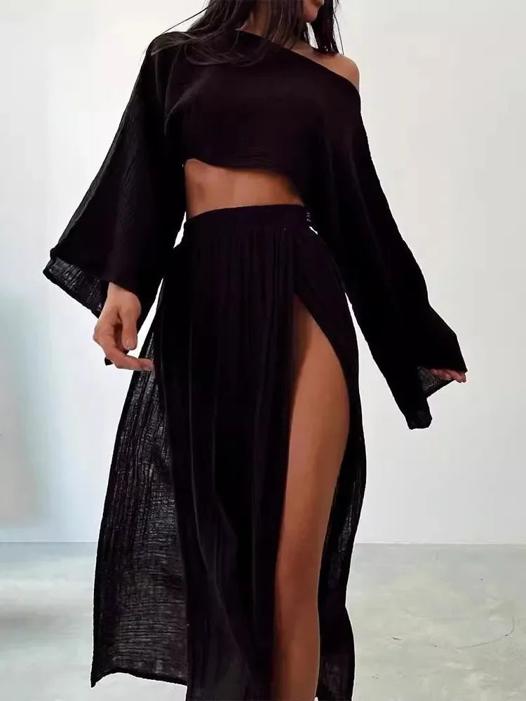 Bianca 2-Piece Women Crop Top & Skirt Set