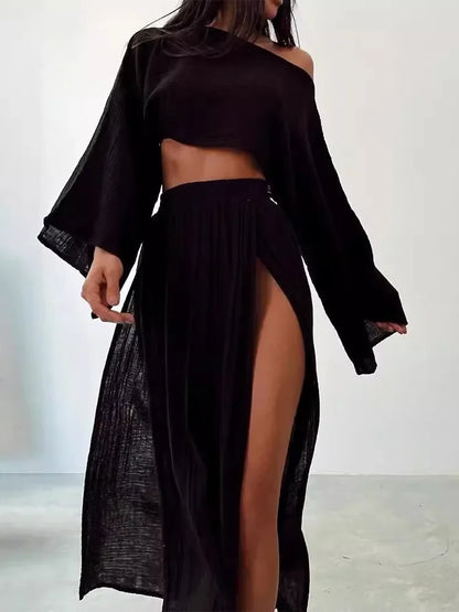 Bianca 2-Piece Women Crop Top & Skirt Set