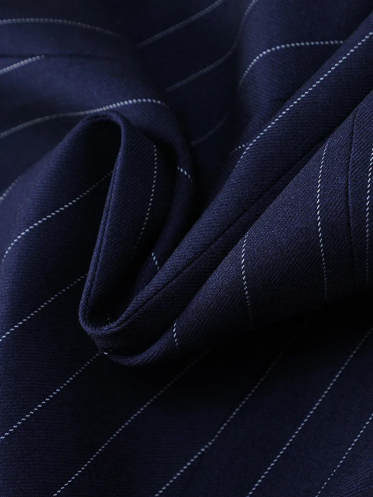 Blue Pinstripe Blazer Suit