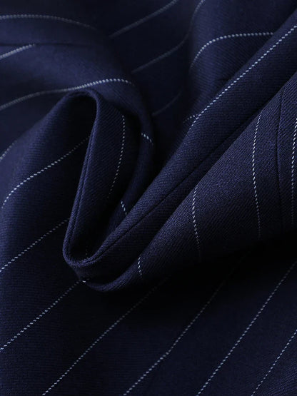 Blue Pinstripe Blazer Suit
