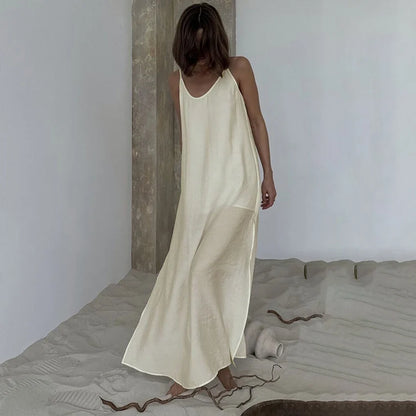 Sara V-Neck Nightgown Maxi Dress