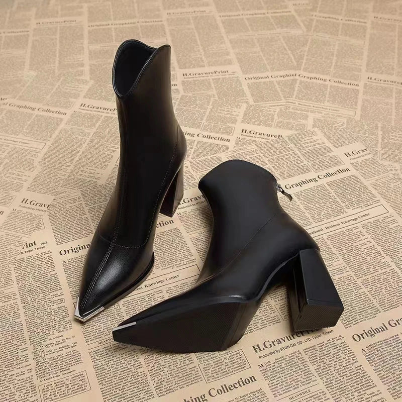 Emily Pointed-Toe Leather Boots