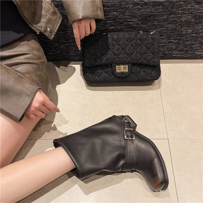 Mimmi Square-Toe Leather Boots