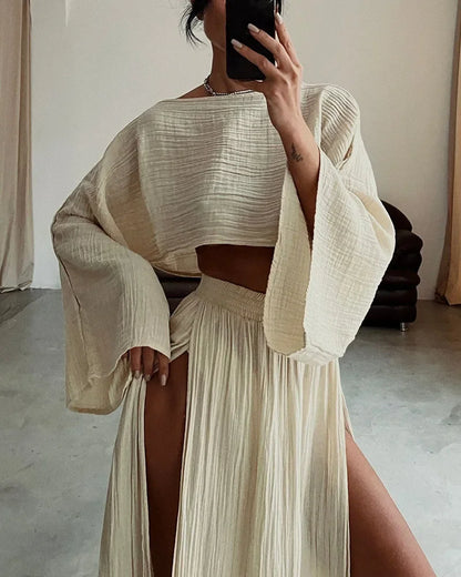 Bianca 2-Piece Women Crop Top & Skirt Set
