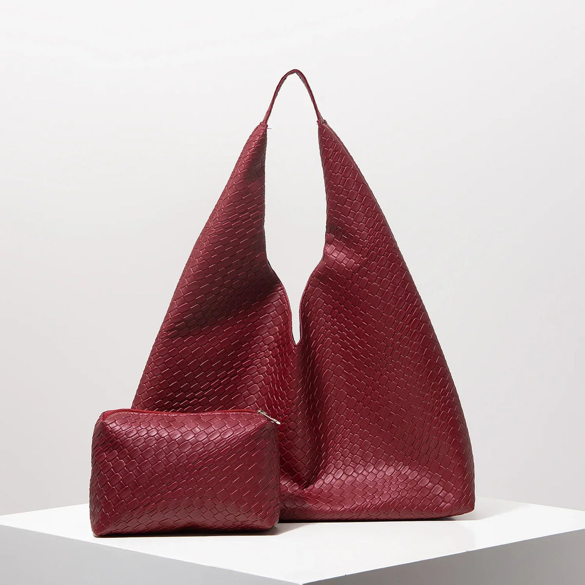 Woven Tote Bag with Matching Wallet