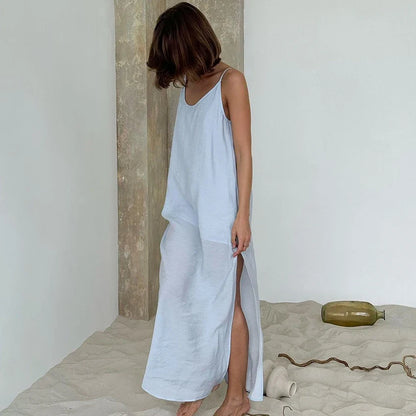 Sara V-Neck Nightgown Maxi Dress