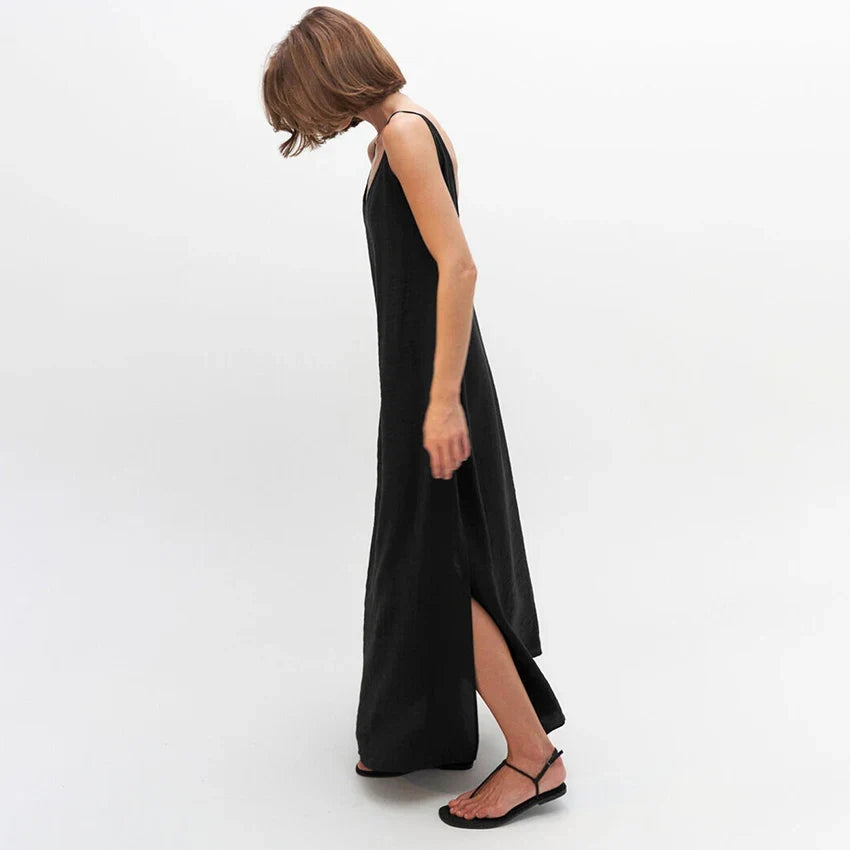 Sara V-Neck Nightgown Maxi Dress