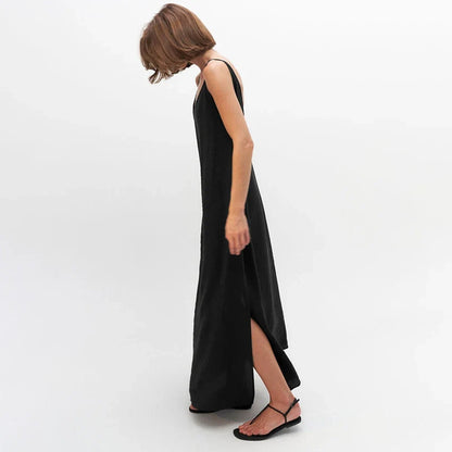 Sara V-Neck Nightgown Maxi Dress