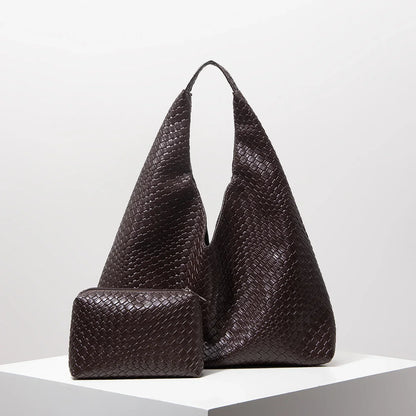Woven Tote Bag with Matching Wallet
