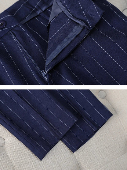Blue Pinstripe Blazer Suit