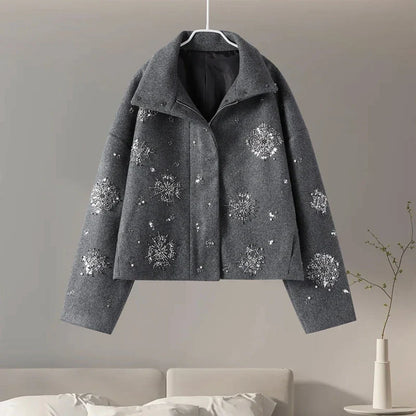 Embroidered Wool-Blend Coat