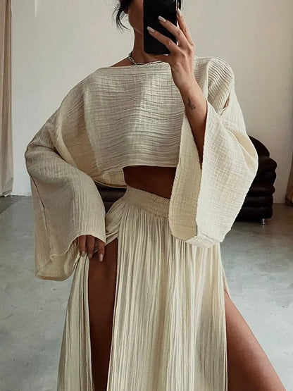 Bianca 2-Piece Women Crop Top & Skirt Set