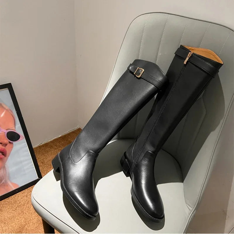 Amelie - Tall Leather Boots