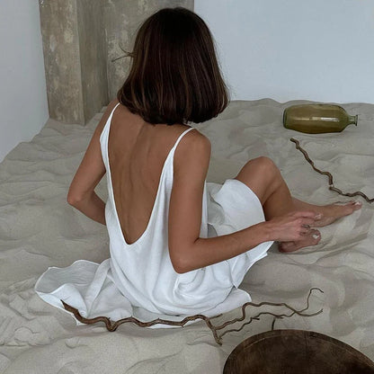 Sara V-Neck Nightgown Maxi Dress
