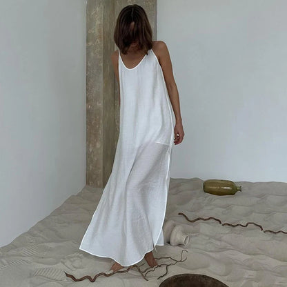 Sara V-Neck Nightgown Maxi Dress