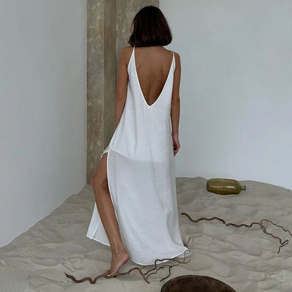 Sara V-Neck Nightgown Maxi Dress