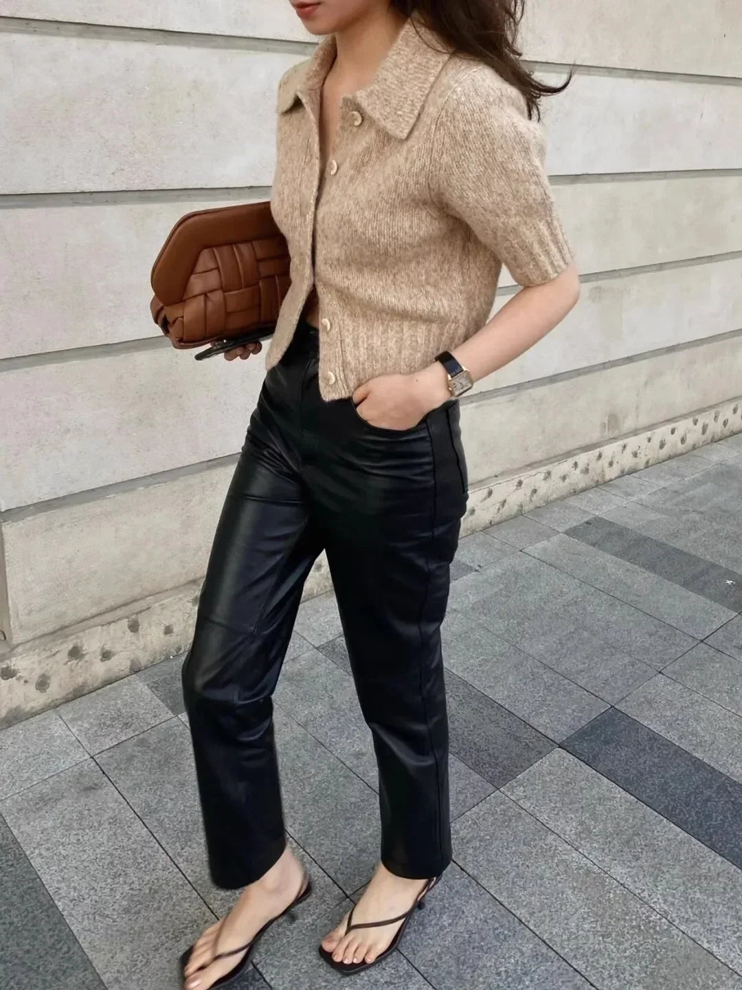 Retro Square Toe Clip Toe Sandals