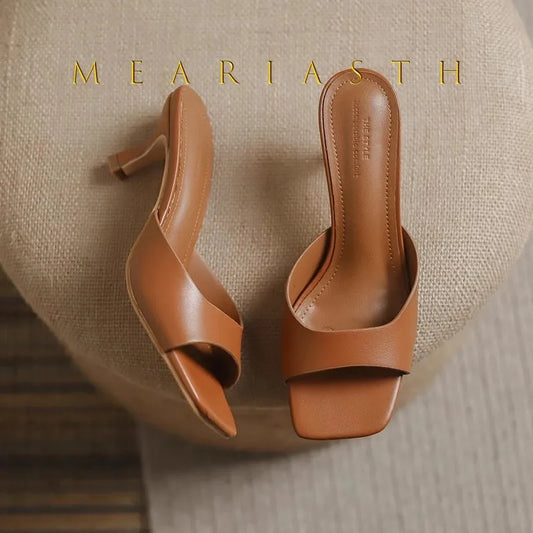 Square-Toe Stiletto Sandals