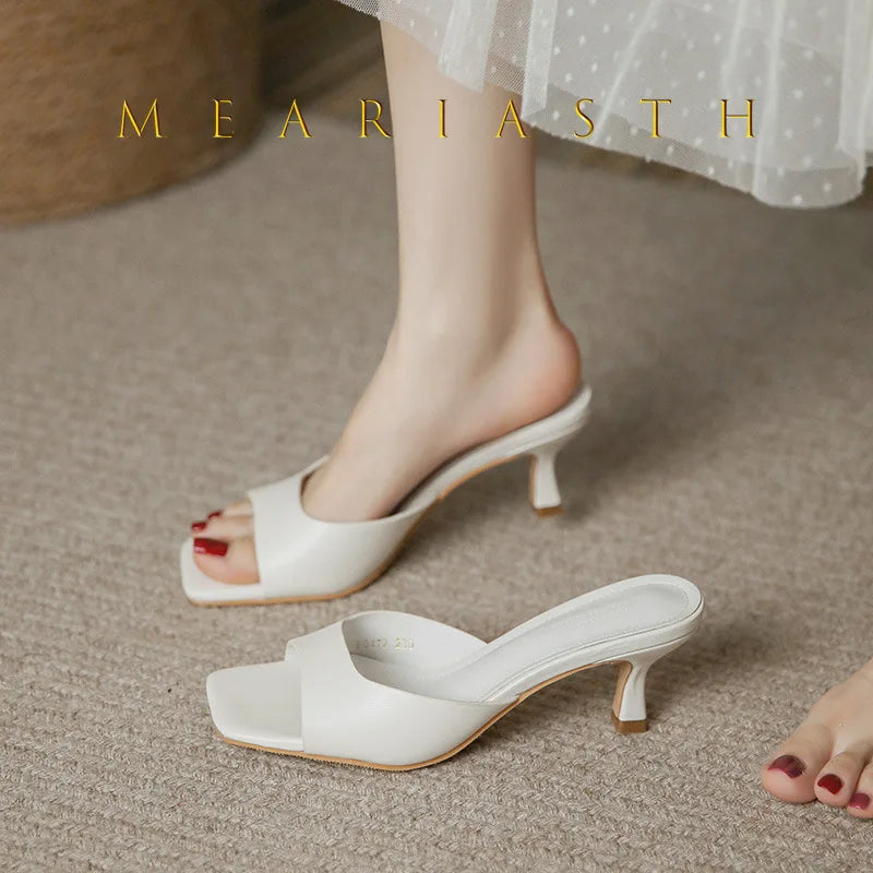 Square-Toe Stiletto Sandals