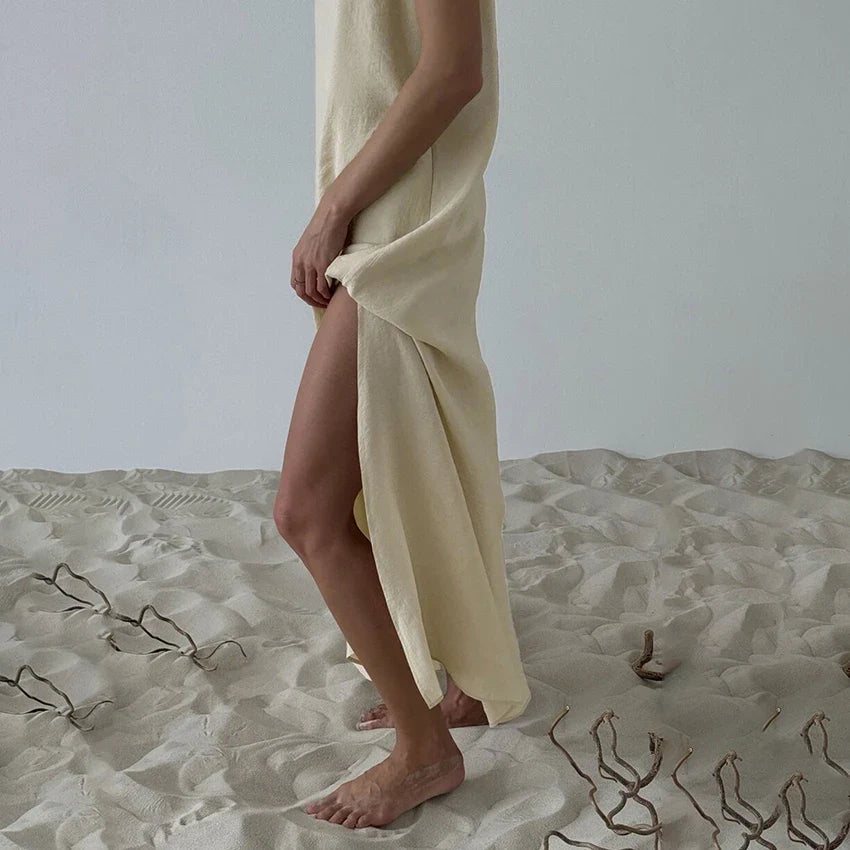 Sara V-Neck Nightgown Maxi Dress