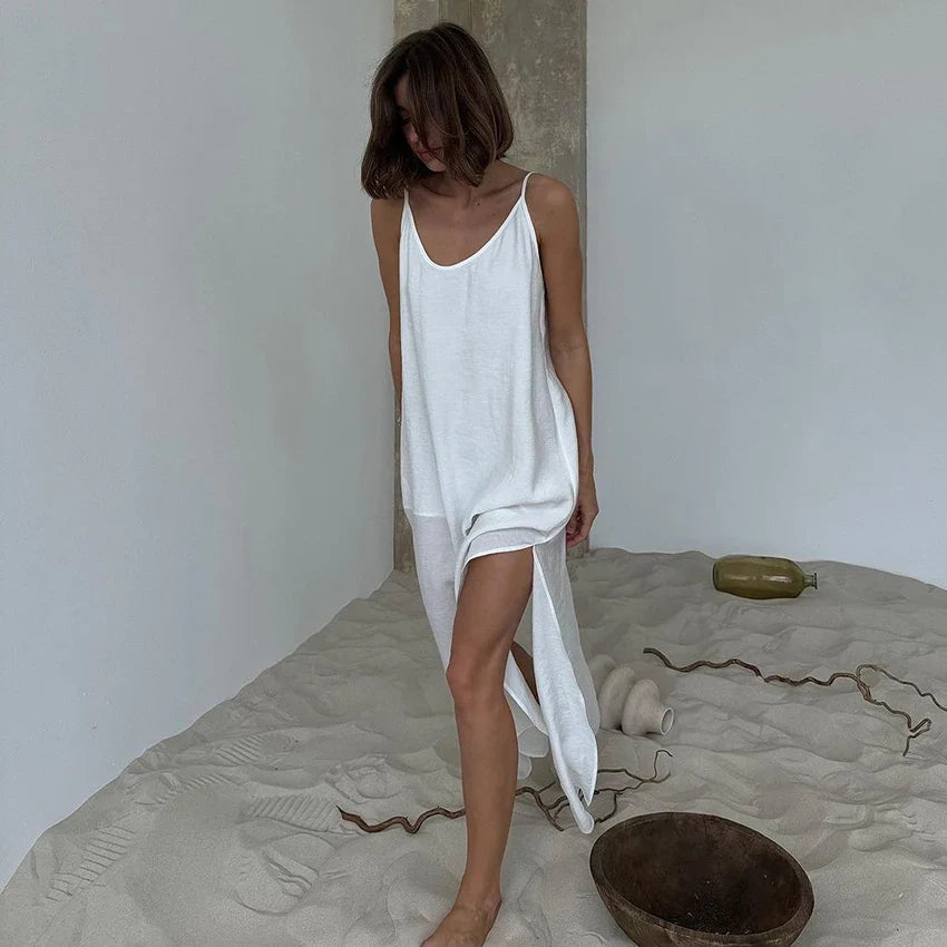 Sara V-Neck Nightgown Maxi Dress