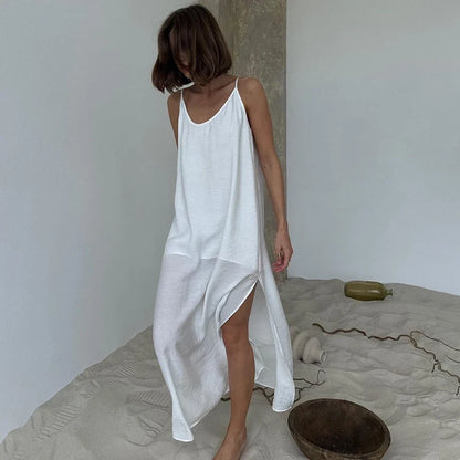 Sara V-Neck Nightgown Maxi Dress