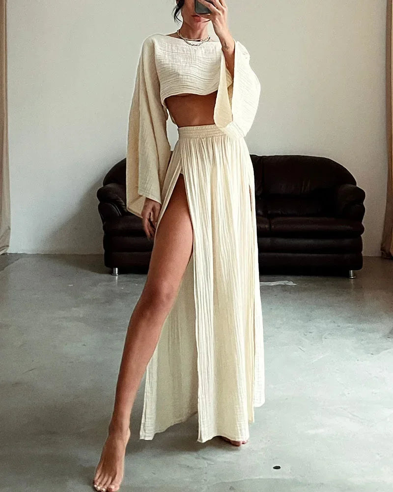 Bianca 2-Piece Women Crop Top & Skirt Set