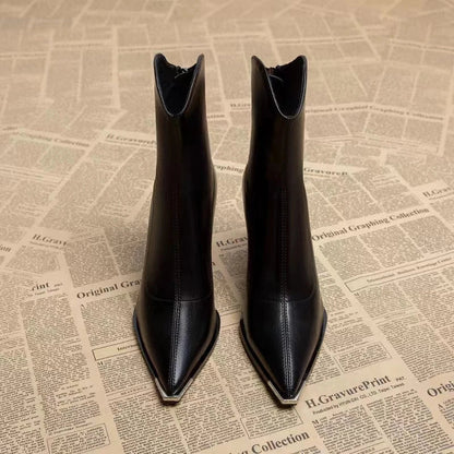 Emily Pointed-Toe Leather Boots