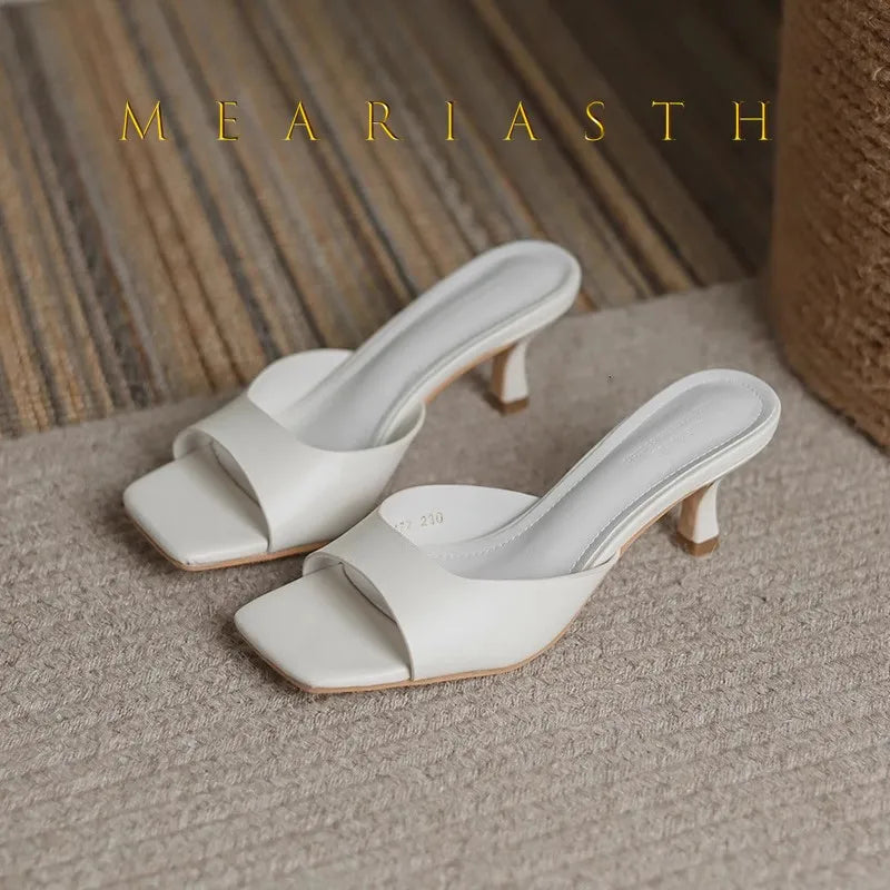 Square-Toe Stiletto Sandals