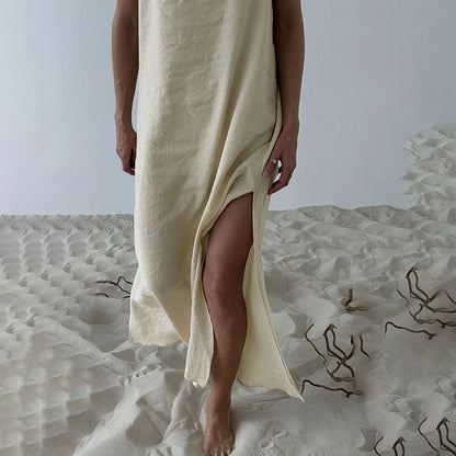 Sara V-Neck Nightgown Maxi Dress