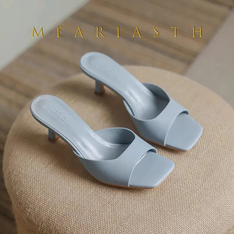 Square-Toe Stiletto Sandals