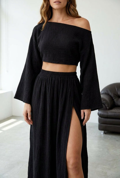 Bianca 2-Piece Women Crop Top & Skirt Set