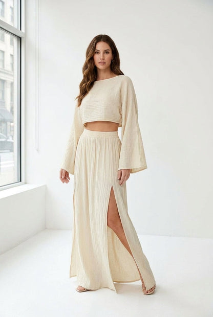 Bianca 2-Piece Women Crop Top & Skirt Set