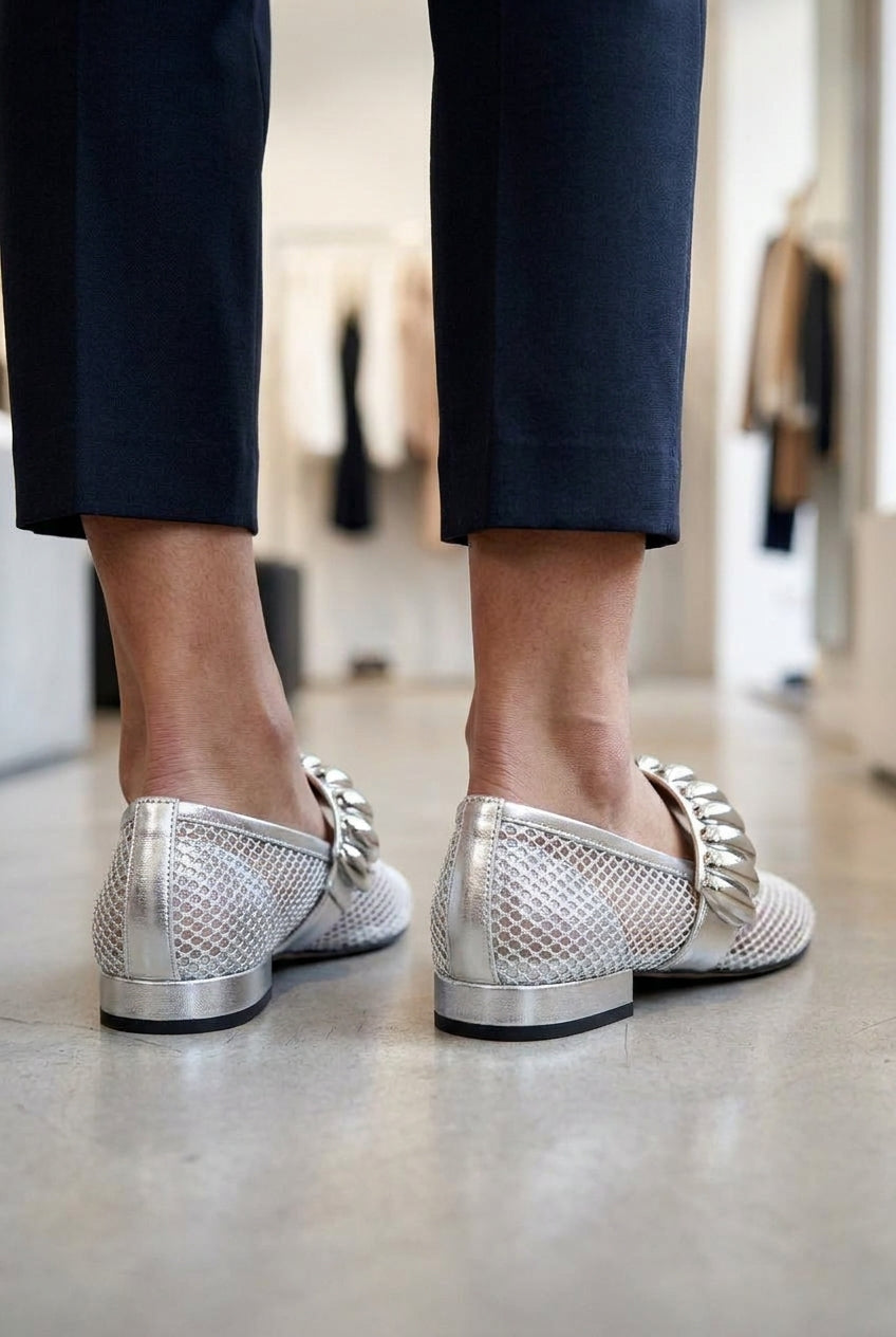 Rose Cross-Strap Ballet Flats