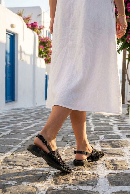 Lolita Woven Flat Sandals